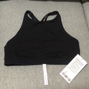 NWT Lululemon Energy Bra High Neck - Black - Sz 10